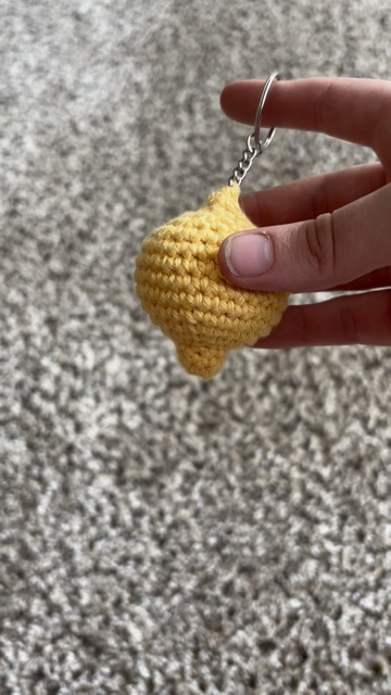 crochet lemon keychain