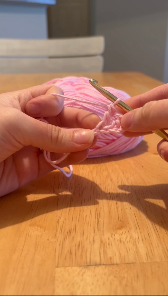 step 14: completed double crochet stitch