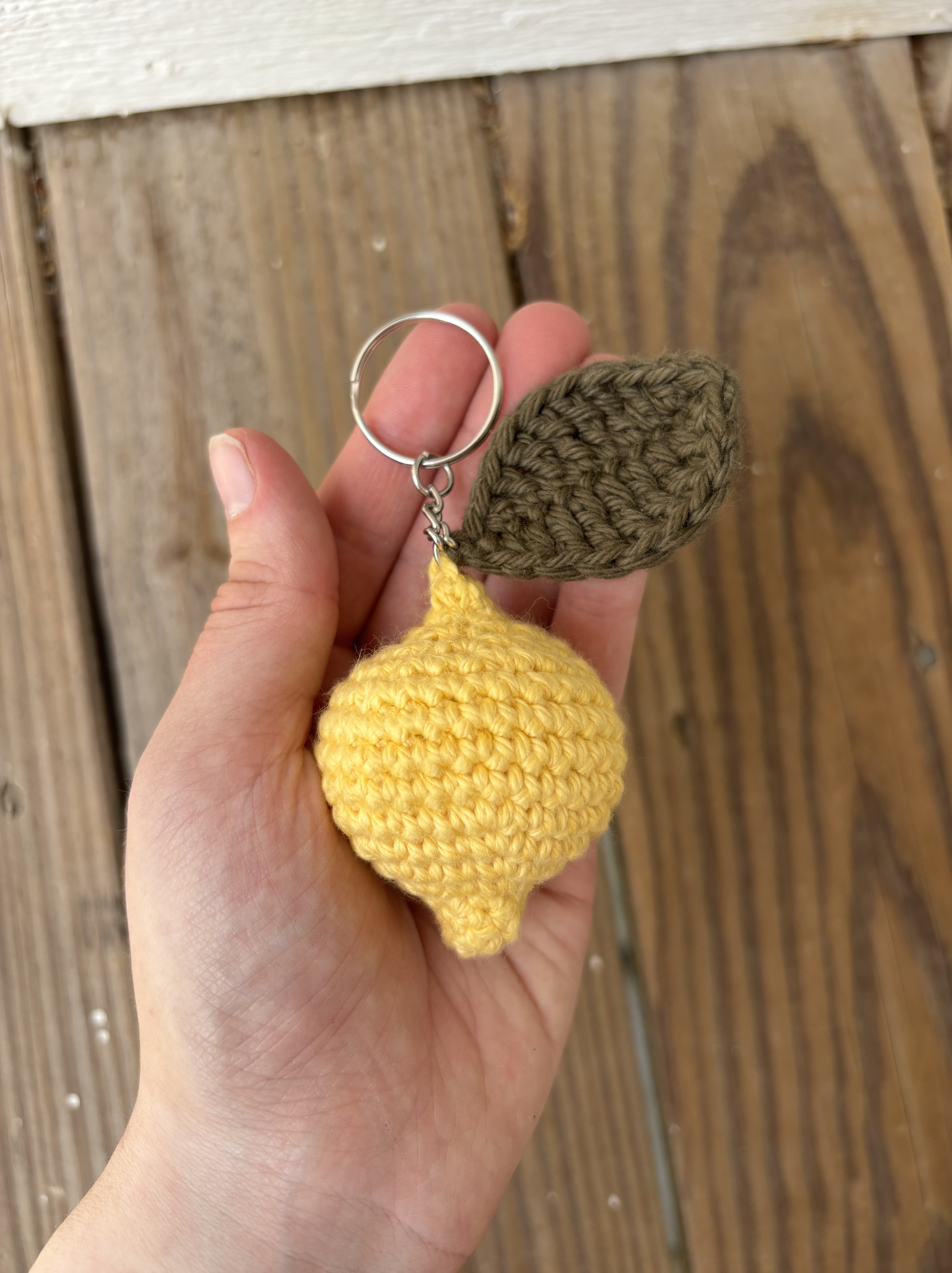 Free Crochet Lemon Keychain Pattern