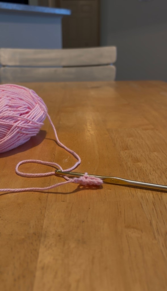 completed half double crochet stitches