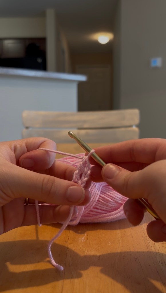 step 13: pull through the last 2 loops on your hook