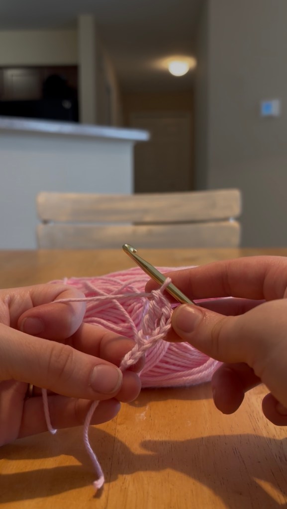 step 14: completed triple crochet stitch