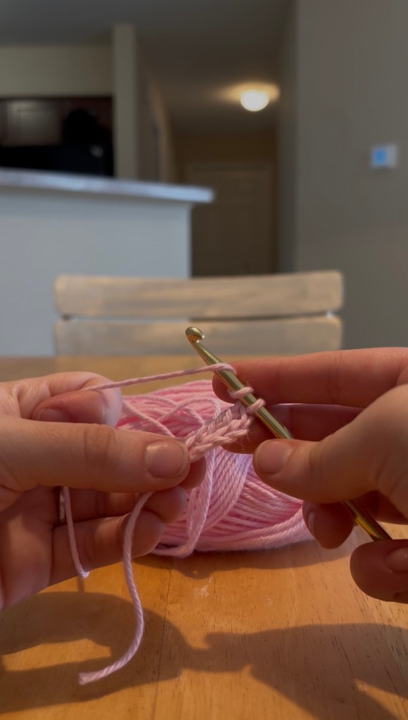 step 16: yarn over twice